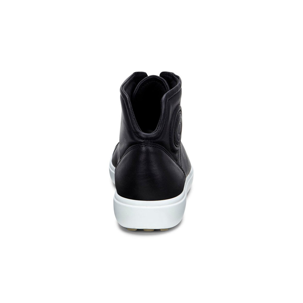 Womens Sneakers - ECCO Soft 7 High Top - Black - 6057ZYUCK